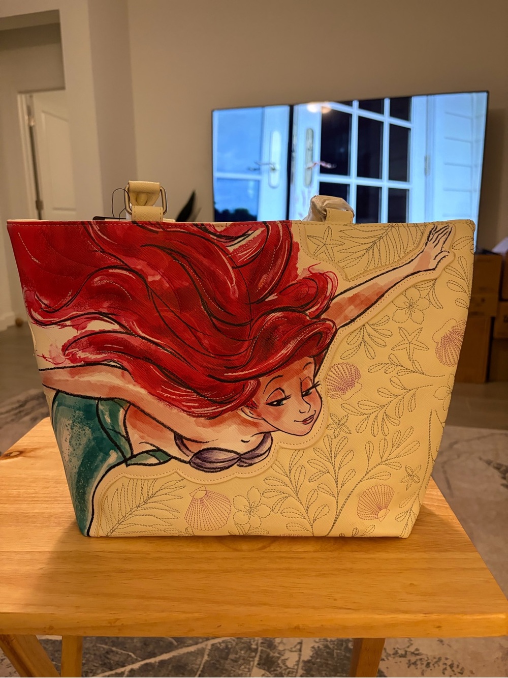Loungefly Red-Haired Mermaid Illustration Tote Bag